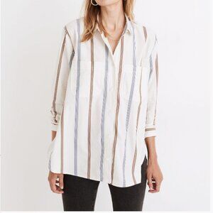 Madewell Oversized Ex-Boyfriend Swing Shirt in Roeser Stripe